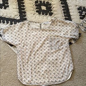 SHALOM' GEOMETRIC PRINT TOP IN TAN